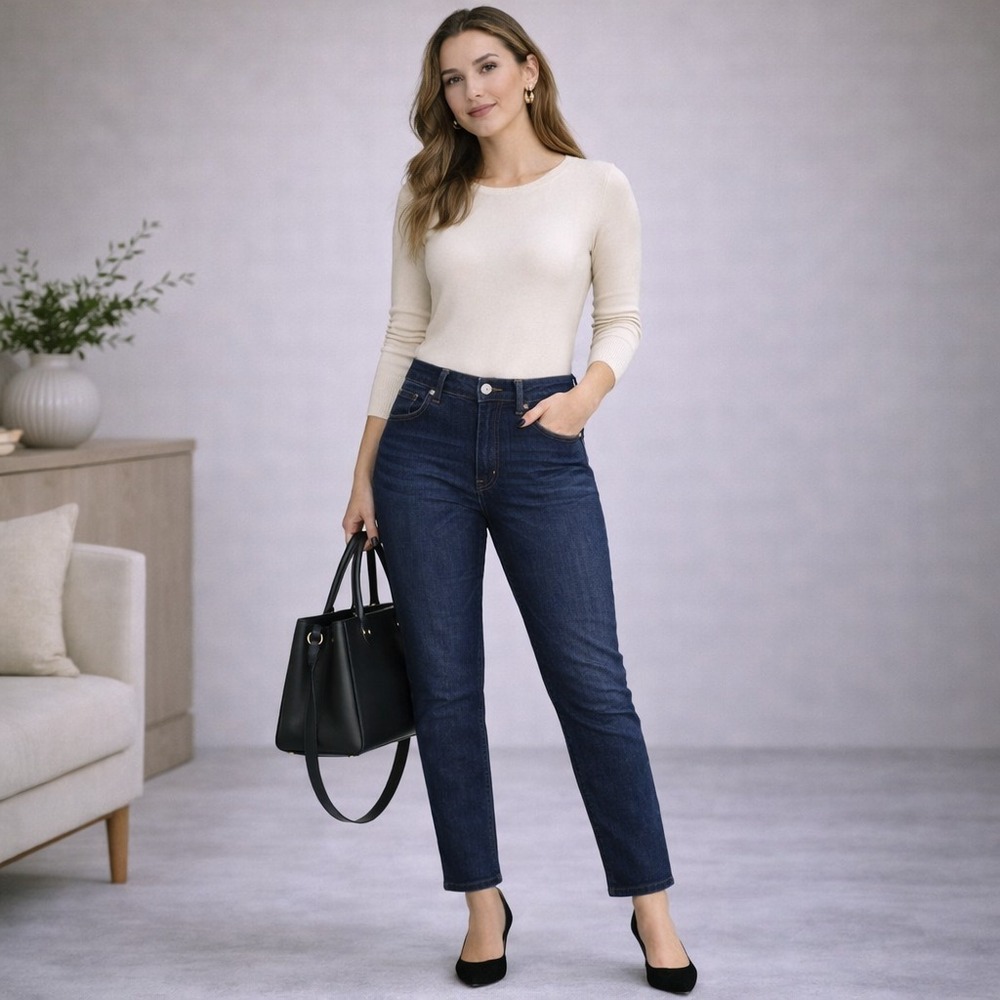 KUT‎ From The Kloth Straight Leg Jeans Stretch Dark Wash Women 16 Ankle KP560MC2